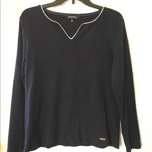 Ellen Tracy Navy Knit Top
